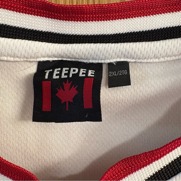 Teepee Canada Maple Leaf Sewn Hockey White Jersey Men’s Sise 2XL XXL White - Picture 4 of 5